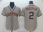 Astros 2 Alex Bregman Gray Cool Base Jersey,baseball caps,new era cap wholesale,wholesale hats